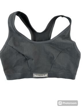 New Shock Absorber Black Racerback Hook & Eye Sports Bra Women's Size 34C